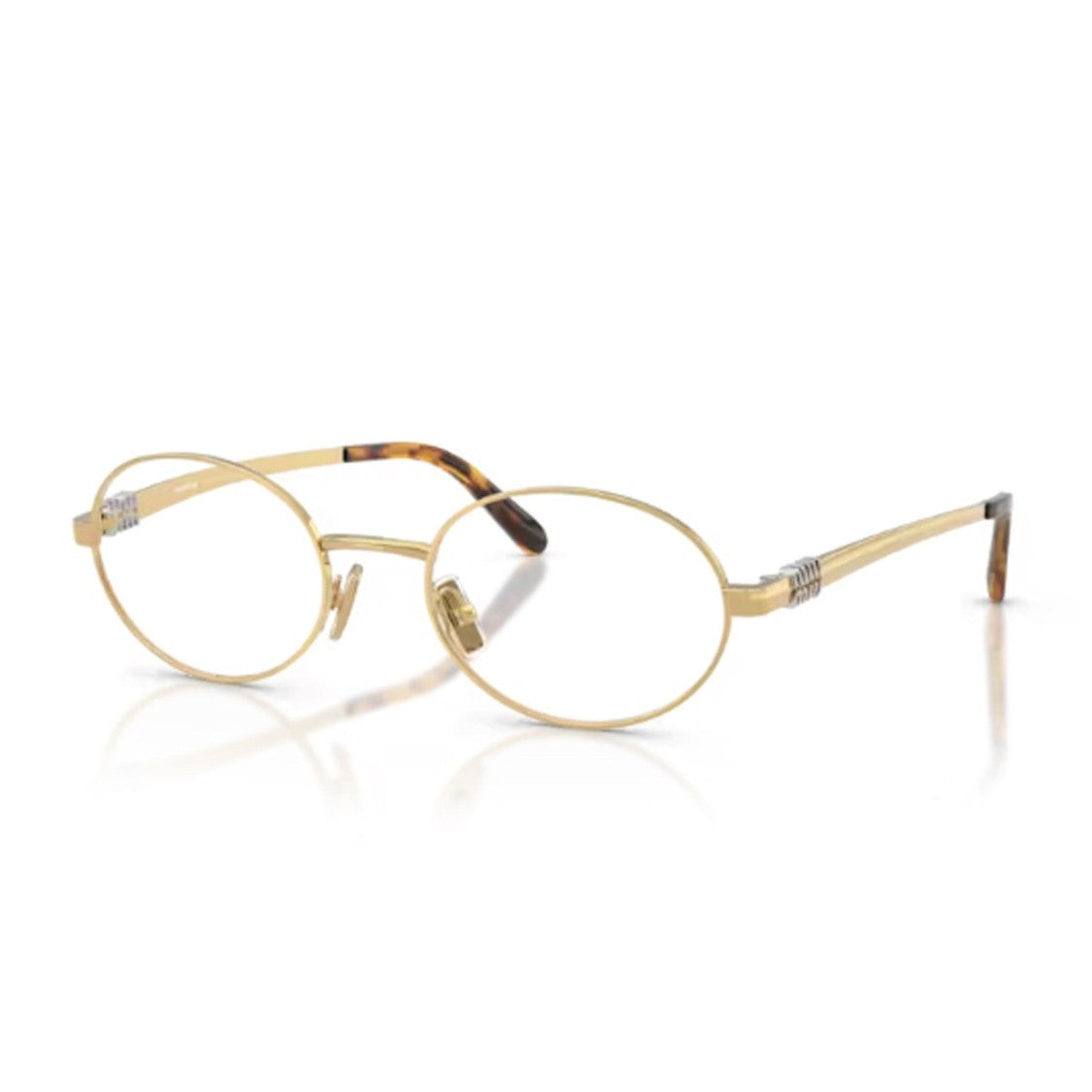 Miu Miu Gold Metal Elegant Oval Sunglasses