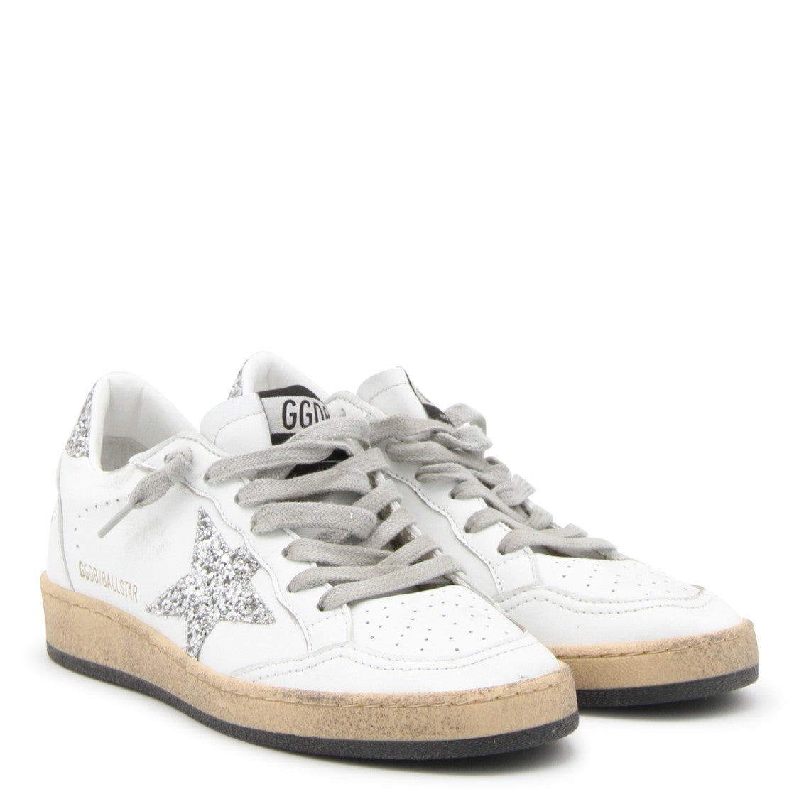 Golden Goose White Leather Back Logo Sneakers