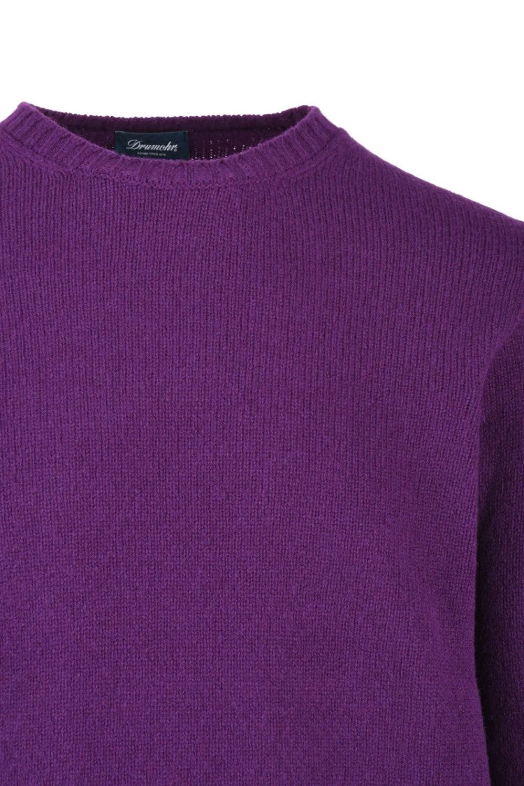 Drumohr Crew Neck Lambskin Sweater - Purple