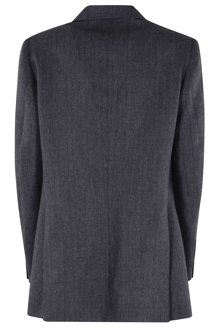 Coperni Gray Wool Blazer With Check Pattern