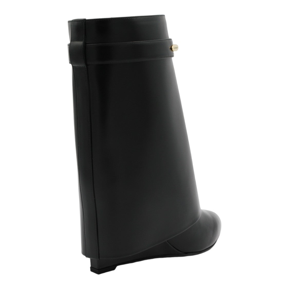 Givenchy Flared Black Leather Gold-Accent Boots