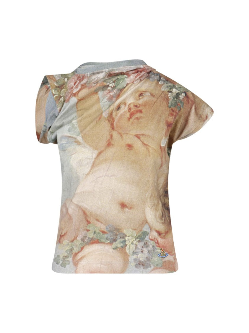Vivienne Westwood Cherubic-Print Fitted Top With Artistic Detailing