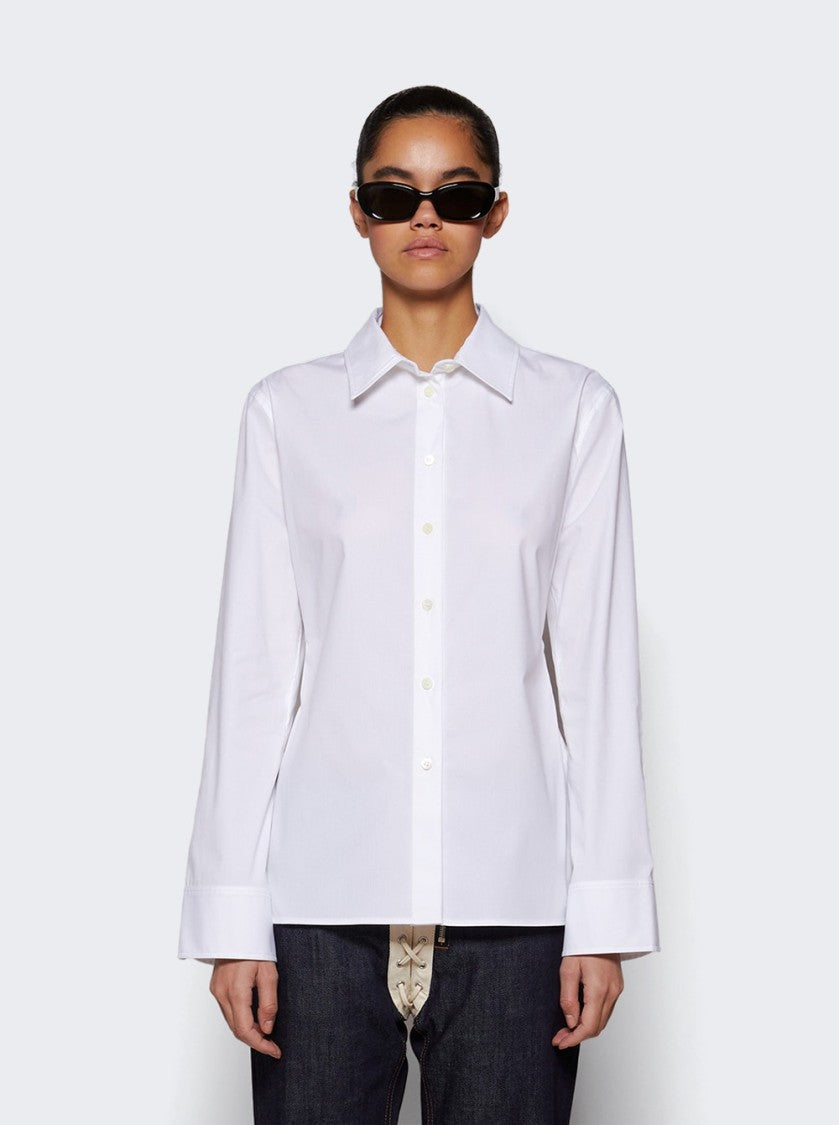Jacquemus Long Sleeve Collared Shirt White