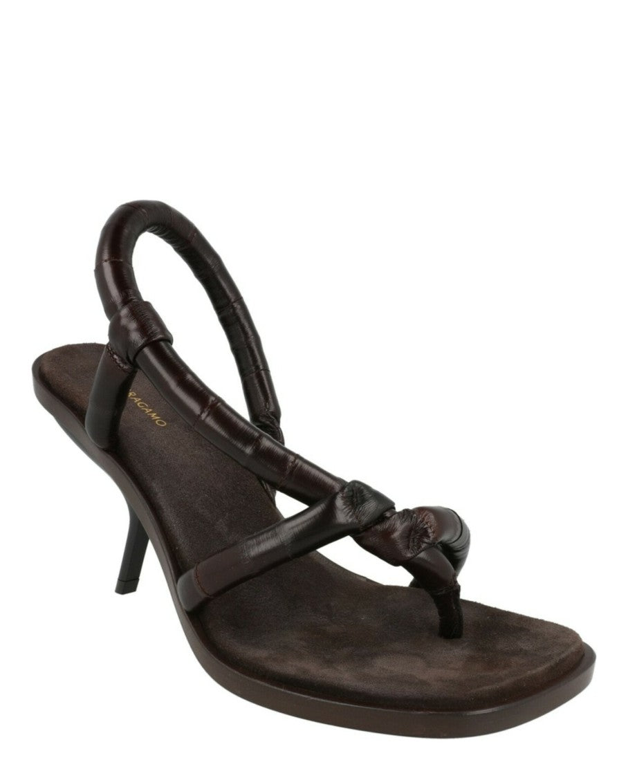 Ferragamo Fleur Leather Sandals