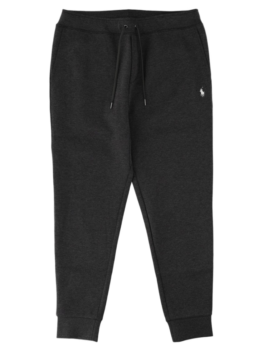 Polo Ralph Lauren Tapered Grey Trousers With Ribbed Cuffs And Adjustable Drawstring