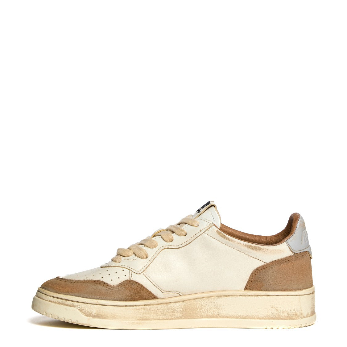 Autry Cognac Leather And Suede Low-Top Sneakers