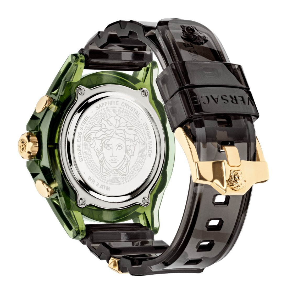 Versace Icon Active Chronograph With Gold Dial And Green Case