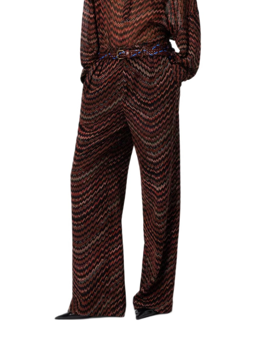 Missoni Wide-Leg Trousers With Unique Zigzag Pattern