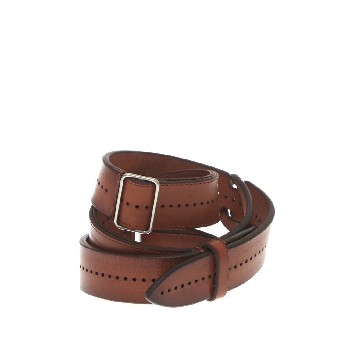 Orciani Nobuckle Leather Belt With Holes