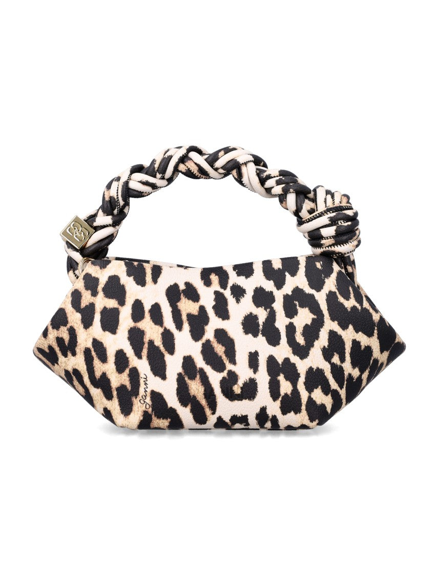 Ganni Mini Bou Grained Leopard Print Bag