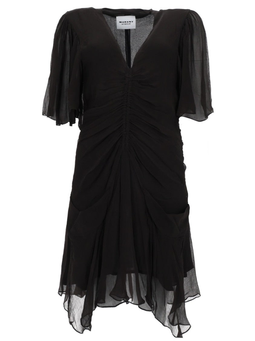 Isabel Marant Étoile Vivienne Ruched Asymmetrical Mini Dress