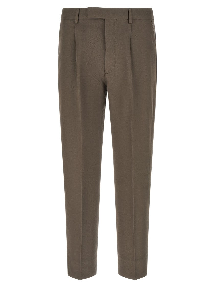 Zegna Brown Tailored Trousers With Refined Cut And Pockets