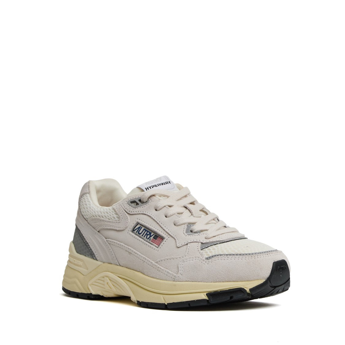 Autry Hyperway Sneakers In Mesh And Suede White, Silver