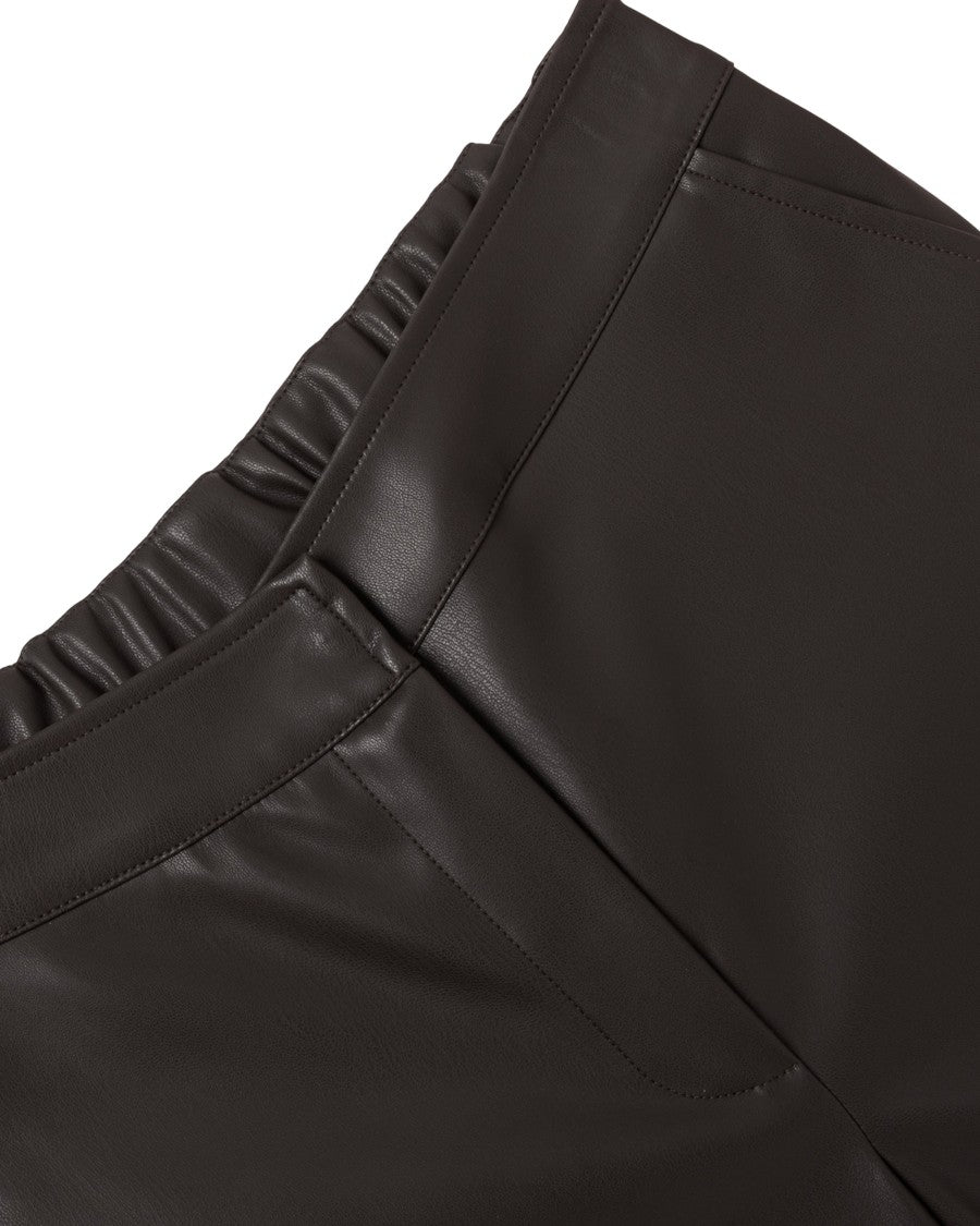 Alpha Studio Straight-Leg Faux Leather Trousers With High Waist