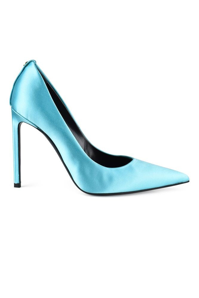 Tom Ford Blue Satin Pumps With Pointed Toe