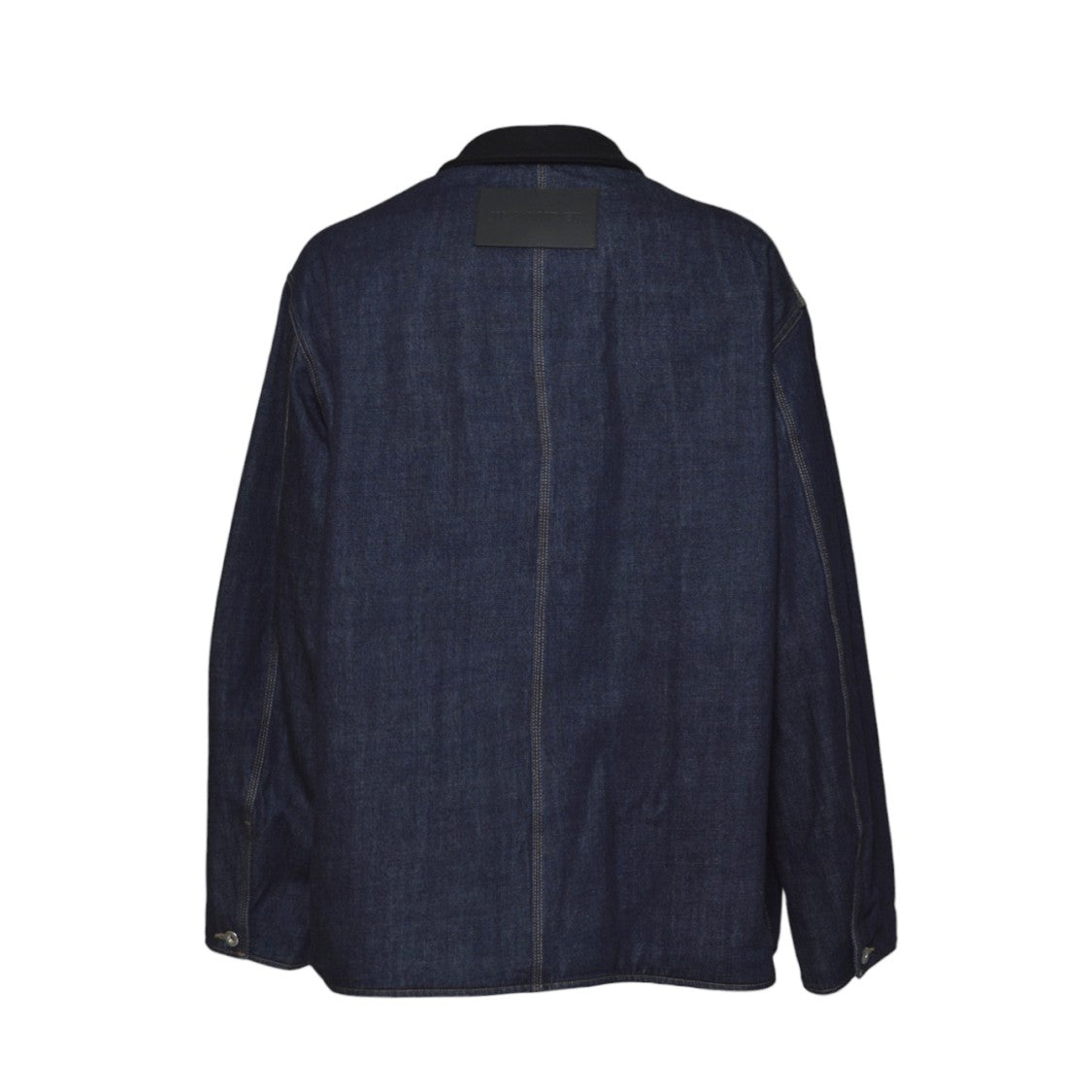 Jil Sander Dark Denim Casual Jacket With Contrasting Black Collar