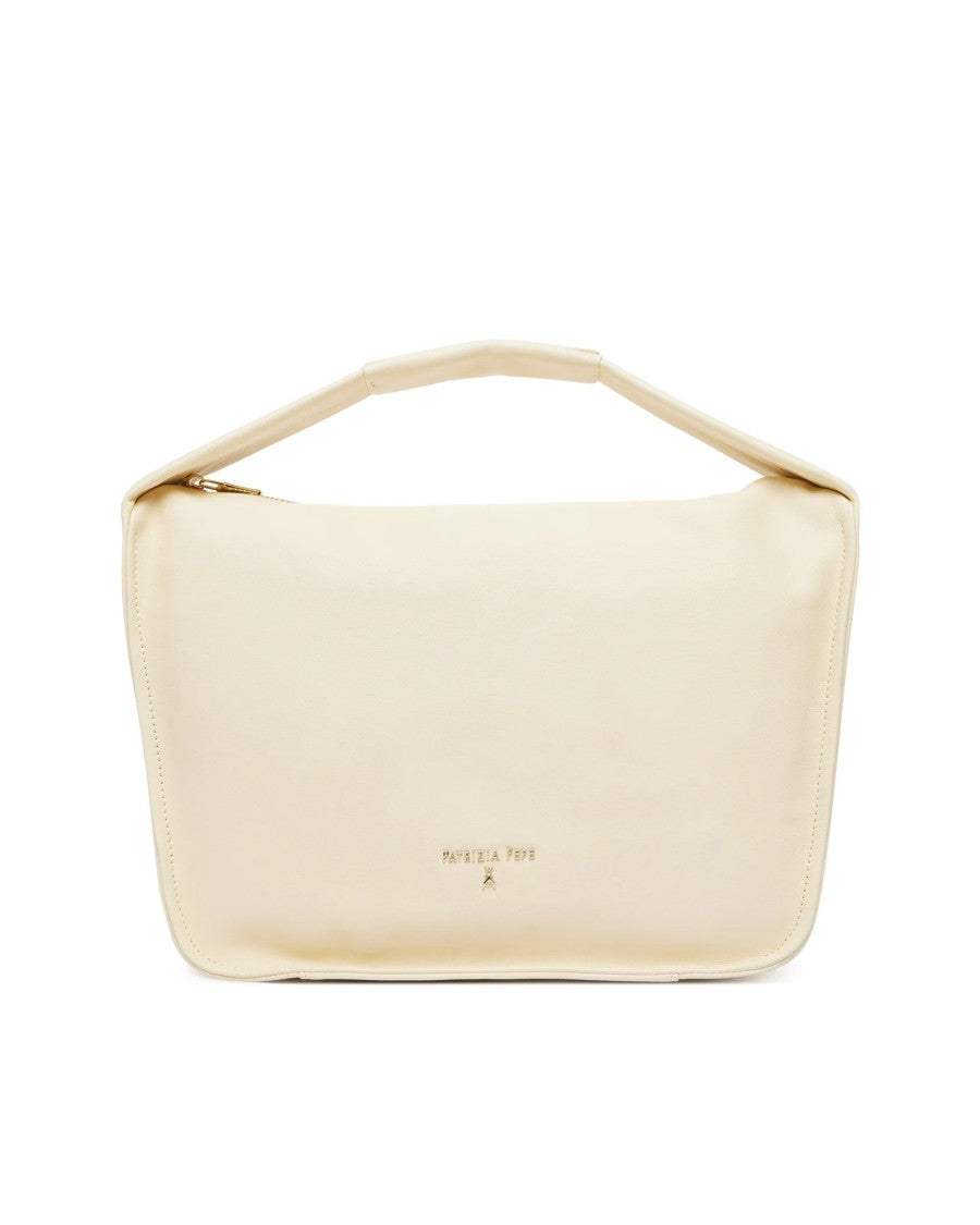 Patrizia Pepe White Soft Shoulder Bag Wooly