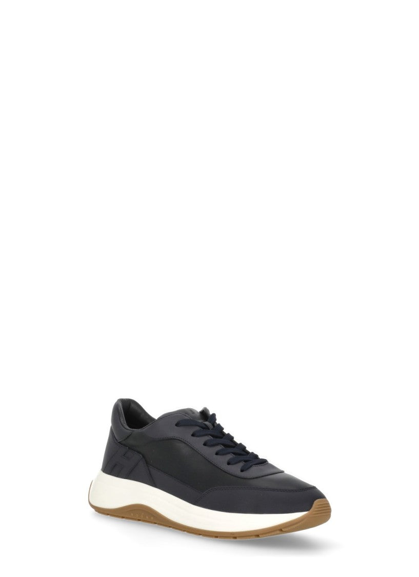 Hogan Blue Leather Low-Top Sneakers