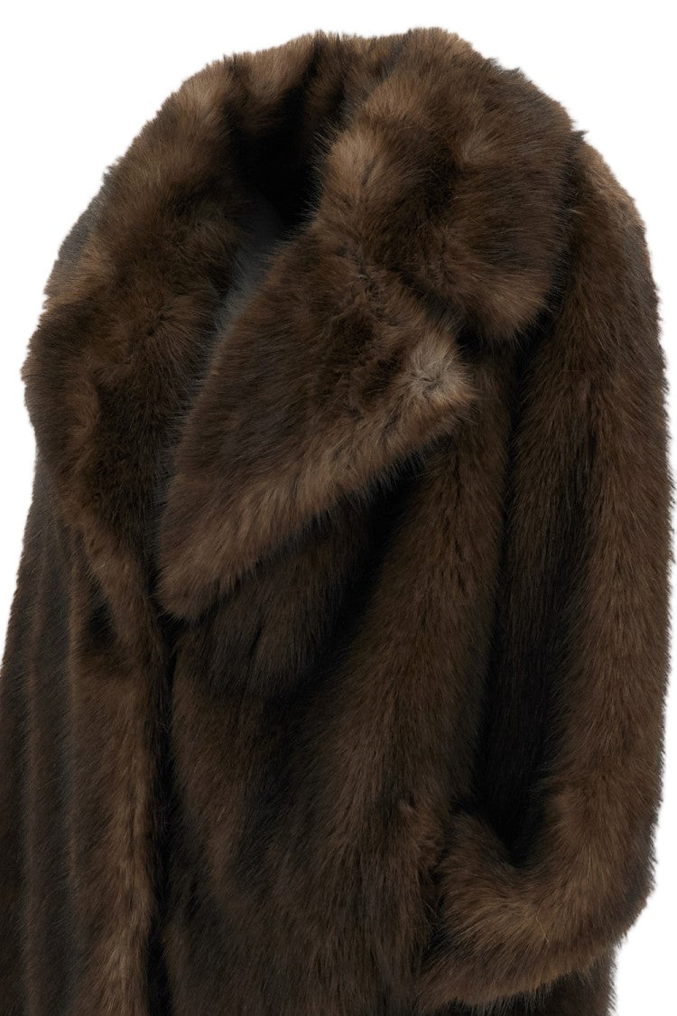 Stand Studio Brown Faux-Fur Journi Jacket