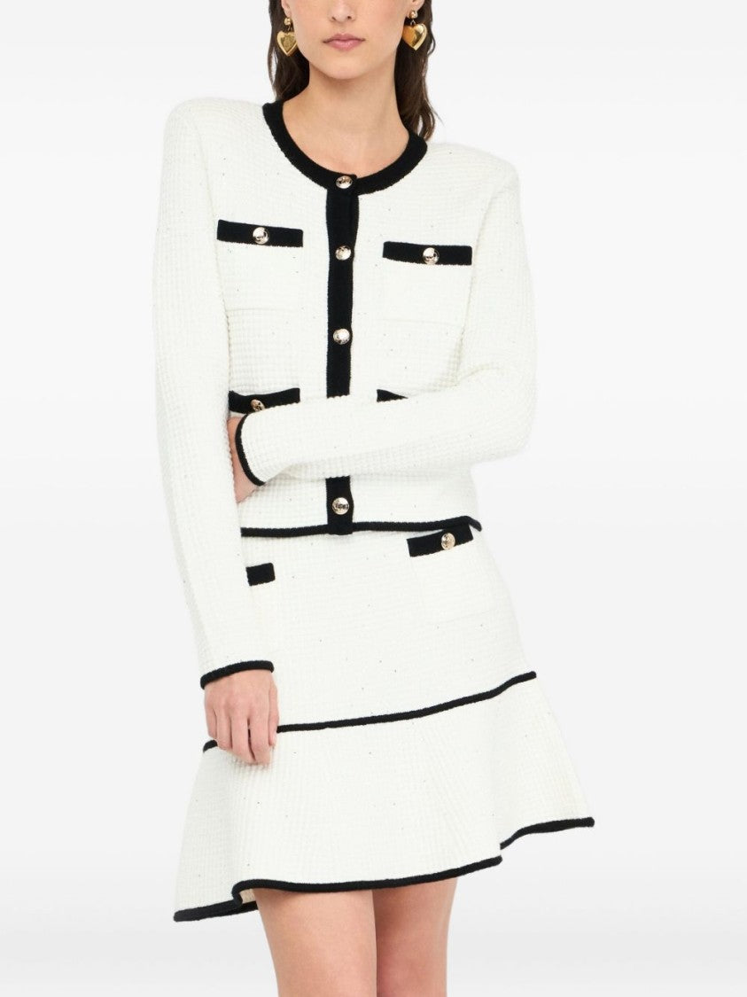 Liu Jo Textured Crop Sweater With Gold-Tone Buttons