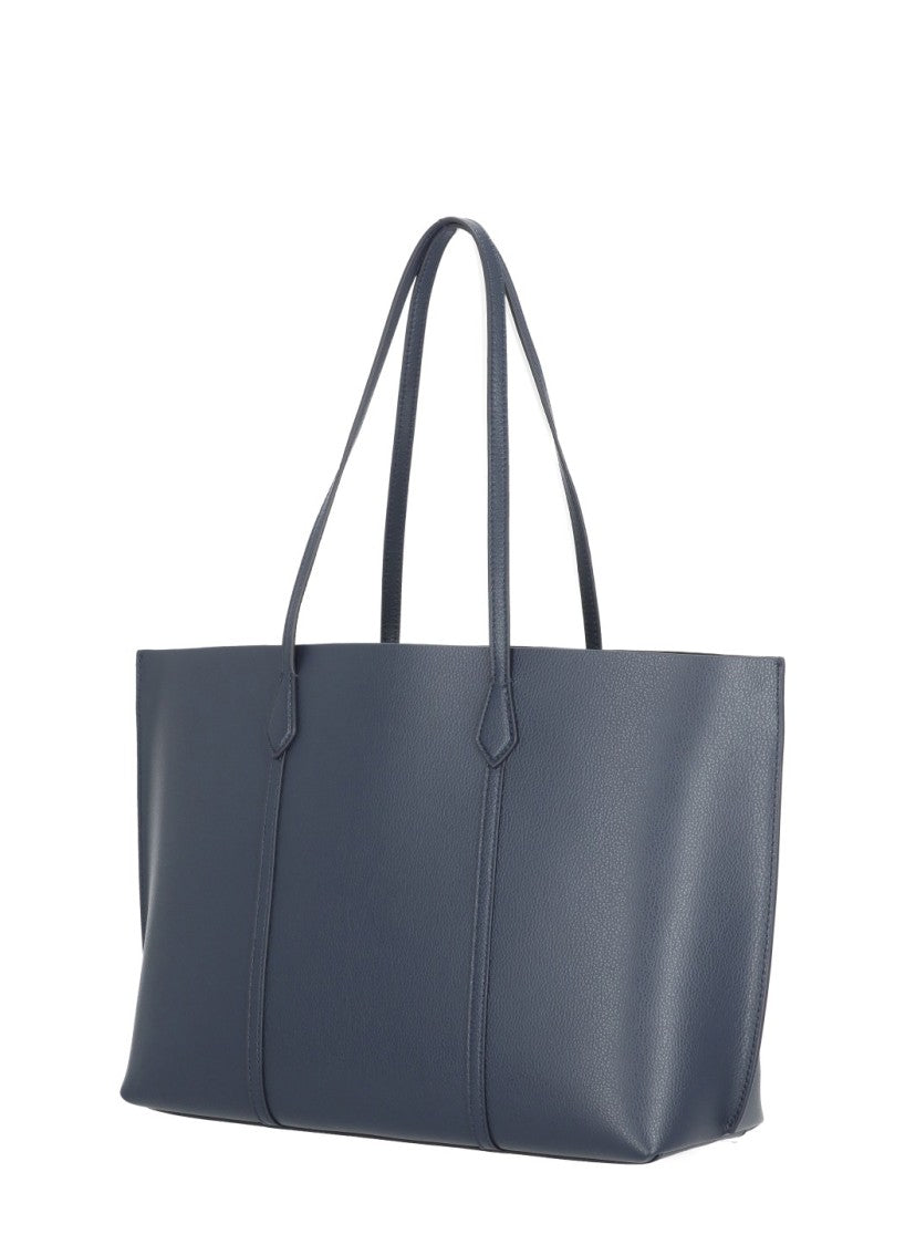 Tory Burch Textured Leather Tote Bag With Contrasting Logo Detail