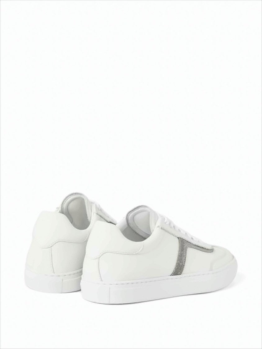 Brunello Cucinelli Low-Top Sneakers With Textured Grey Accents