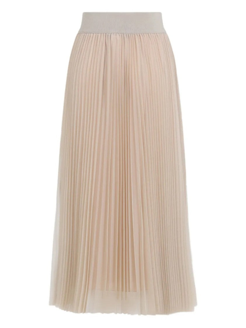 Fabiana Filippi Pleated Midi Skirt With Wide Elastic Waistband