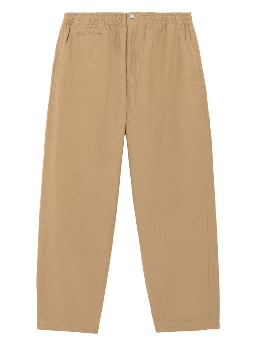 Autry Beige Technical Cotton Chinos With Embroidered Logo