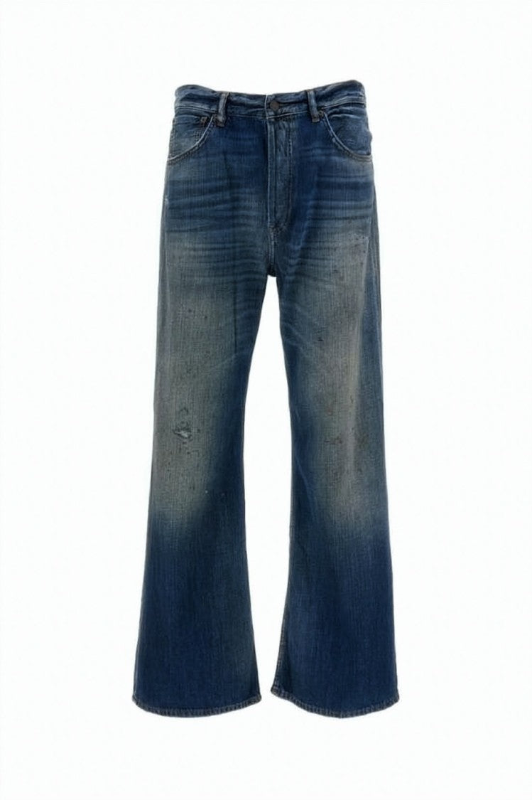 Acne Studios Relaxed Fit Denim Pants With Distressed Details
