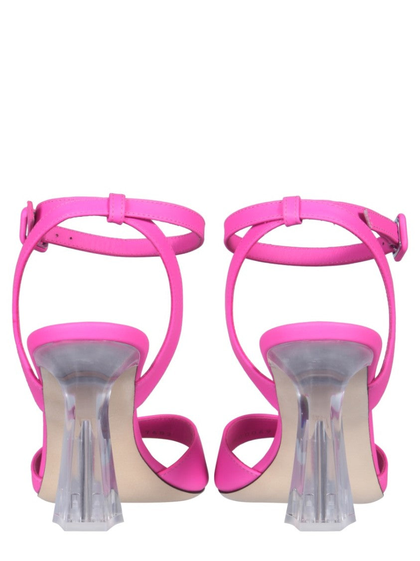 Giuseppe Zanotti Pink Sandals With Transparent Plexi Heel