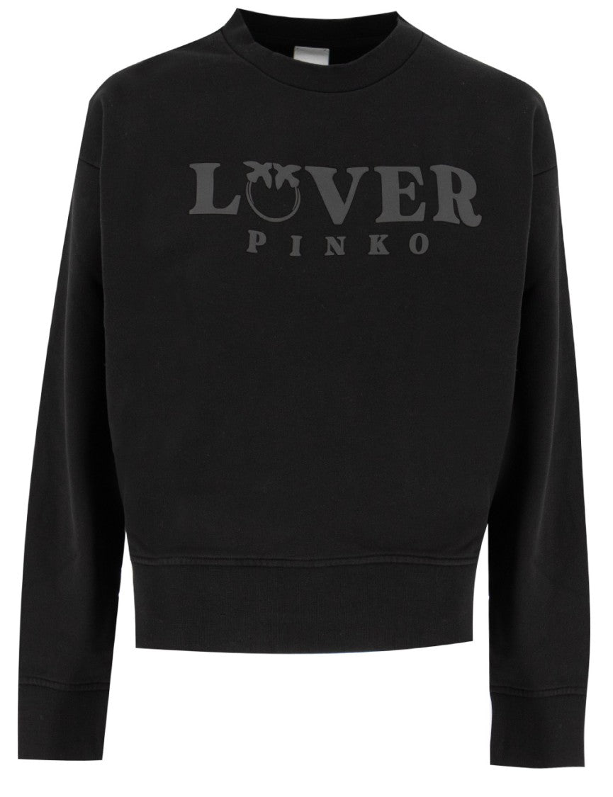 Pinko Casual Black Sweatshirt With Bold Logo Design