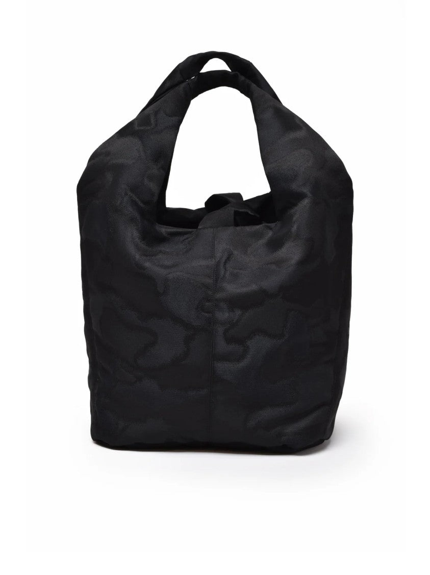 Aspesi Black Compact Drawstring Polyester Tote Bag