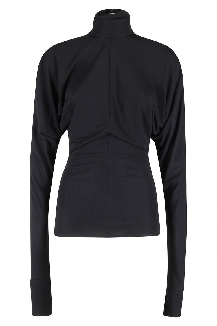 Francesco Murano Structured Black Top With High Collar