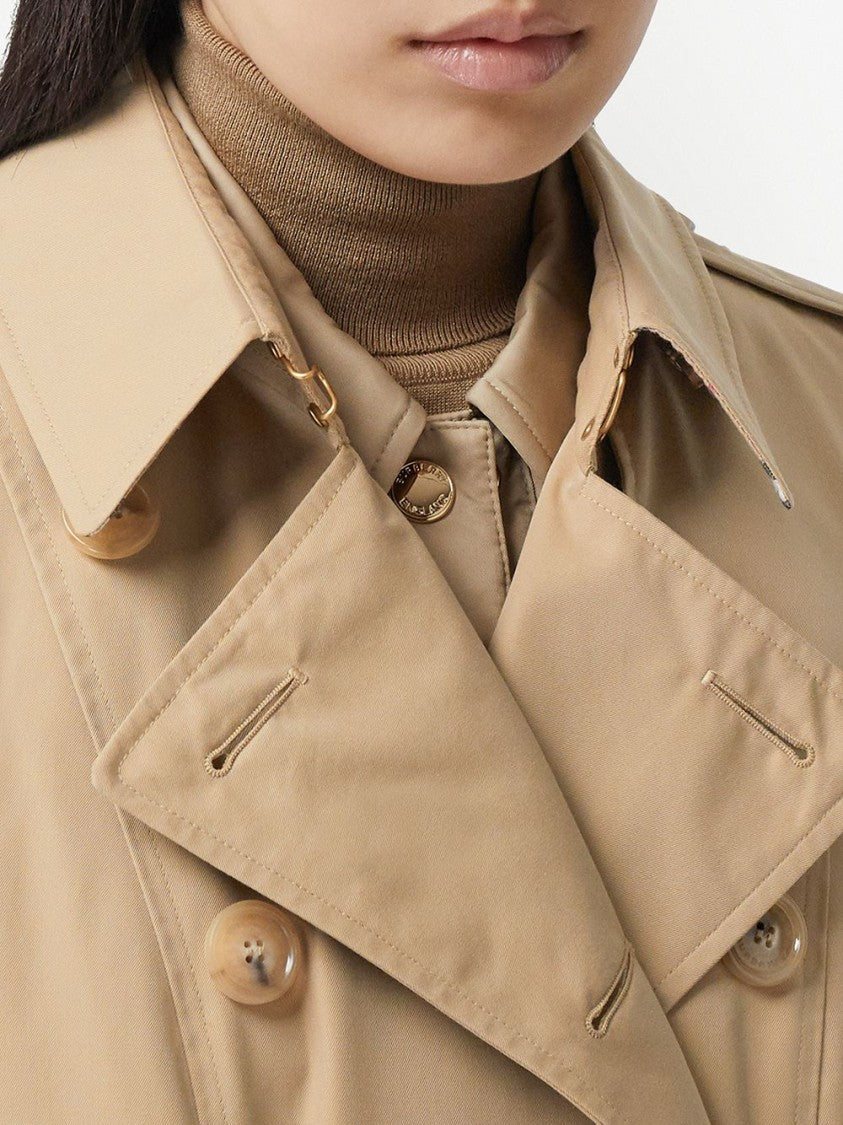 Burberry Beige Double Breasted Belted Coat