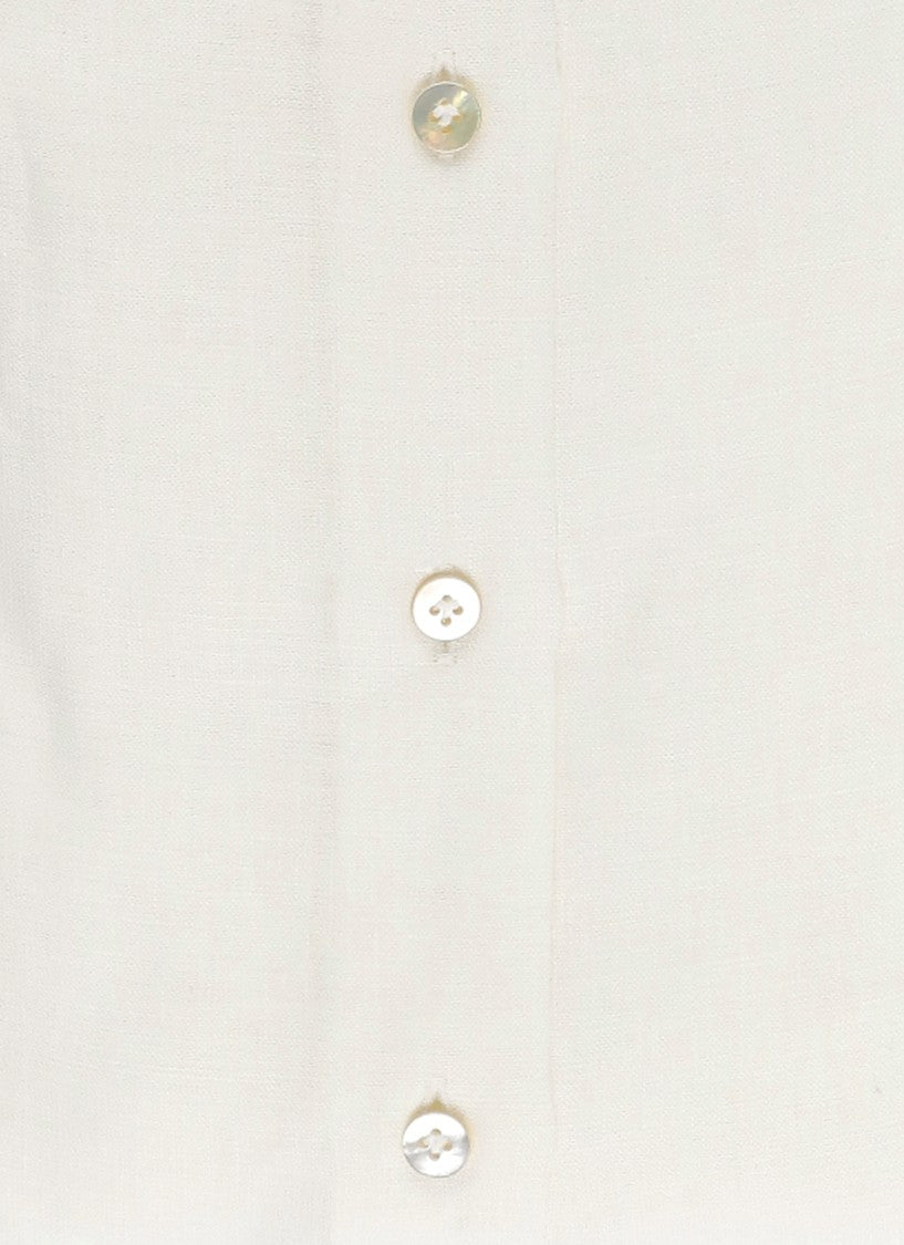 Borriello White Classic Collar Linen Shirt