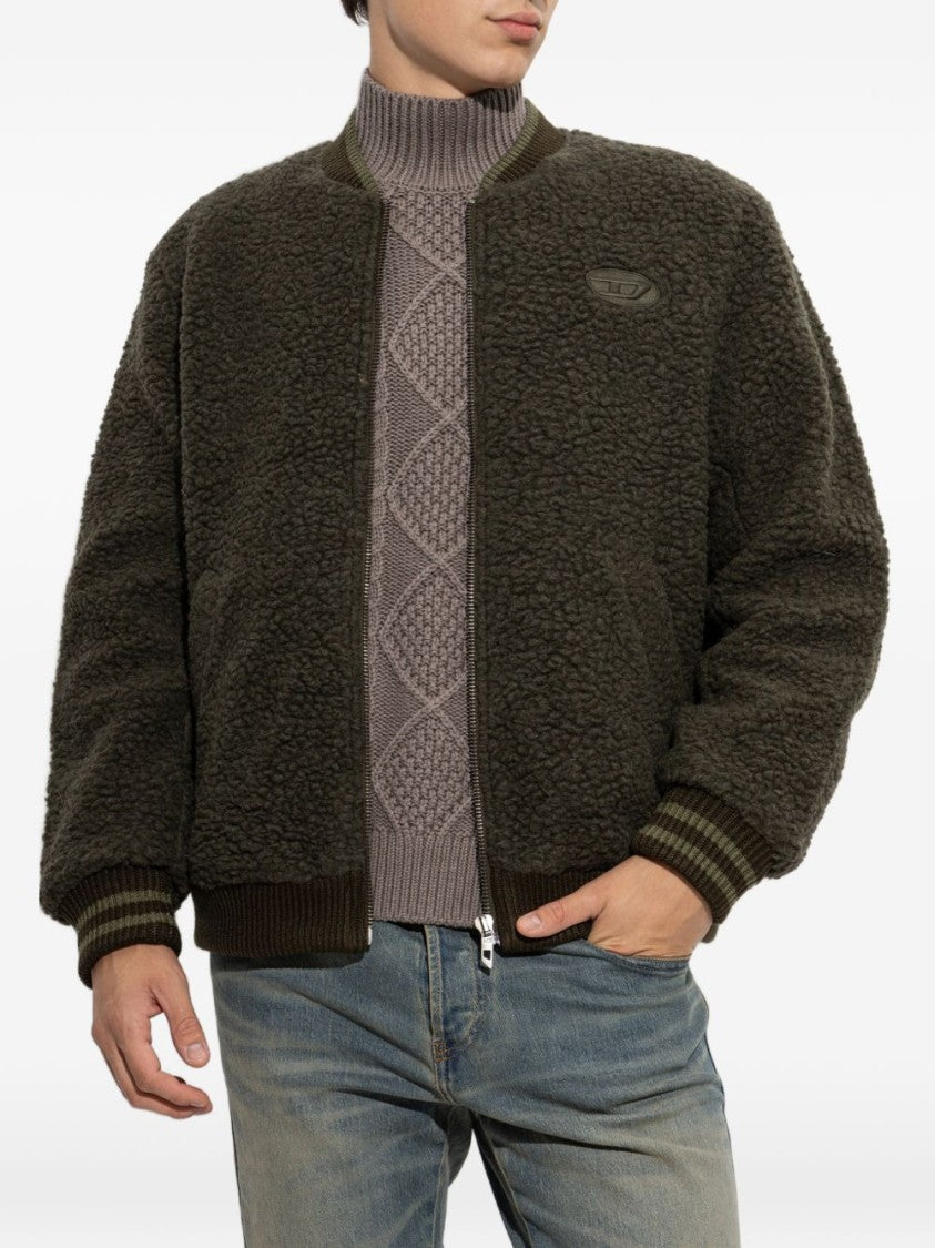 Diesel Plush Textured Jacket With Ribbed Detailing