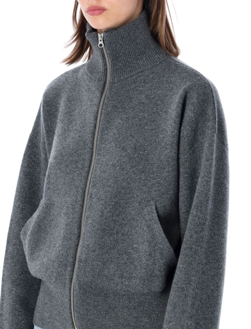 Extreme Cashmere Xtra Cute 3D Jacquard Cashmere Cropped Bomber Cardigan