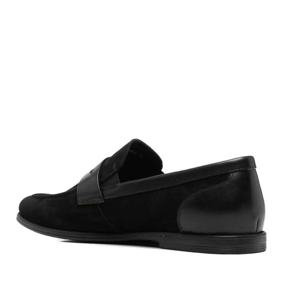Alberto Gozzi Black Low-Profile Leather Detail Leather Flats