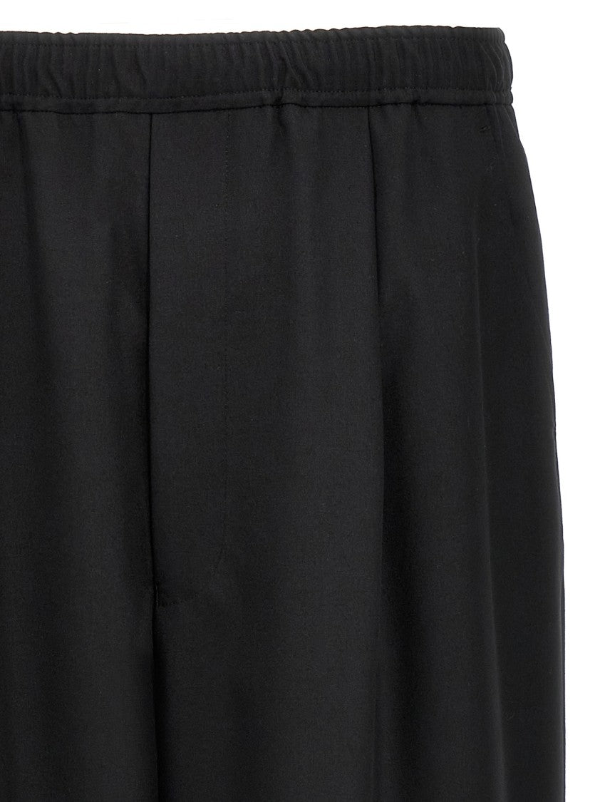 Comme Des Garçons Wide Leg Black Wool Trousers