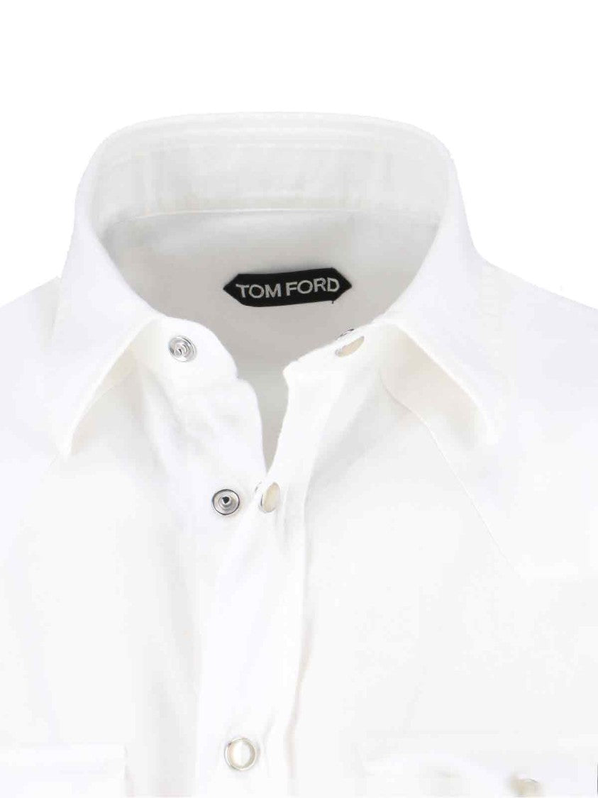 Tom Ford Structured White Shirt With Button-Down Front