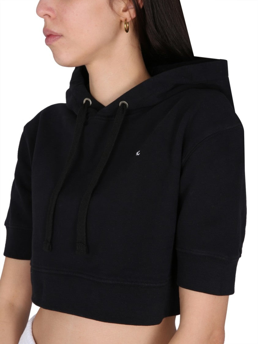 Raf Simons Cropped Sweatshirt With Drawstring Hood