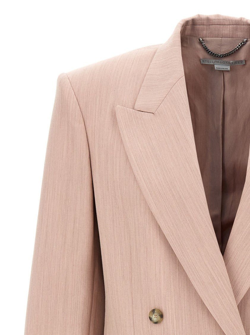 Stella Mccartney Double-Breasted Wool Blazer With Peak Lapels