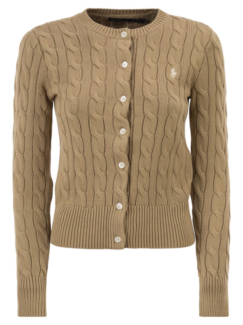 Polo Ralph Lauren Cable Knit Cotton Crew Neck Cardigan