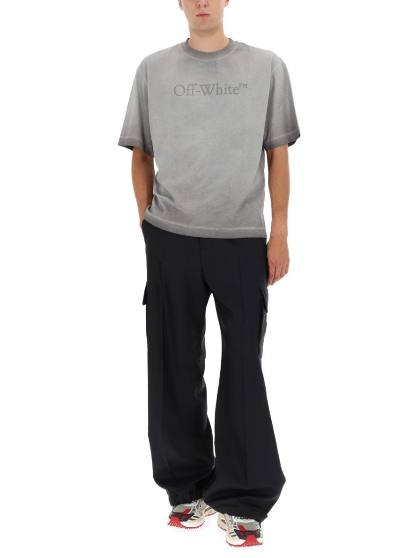 Off-White Washed Grey Loose-Fit T-Shirt