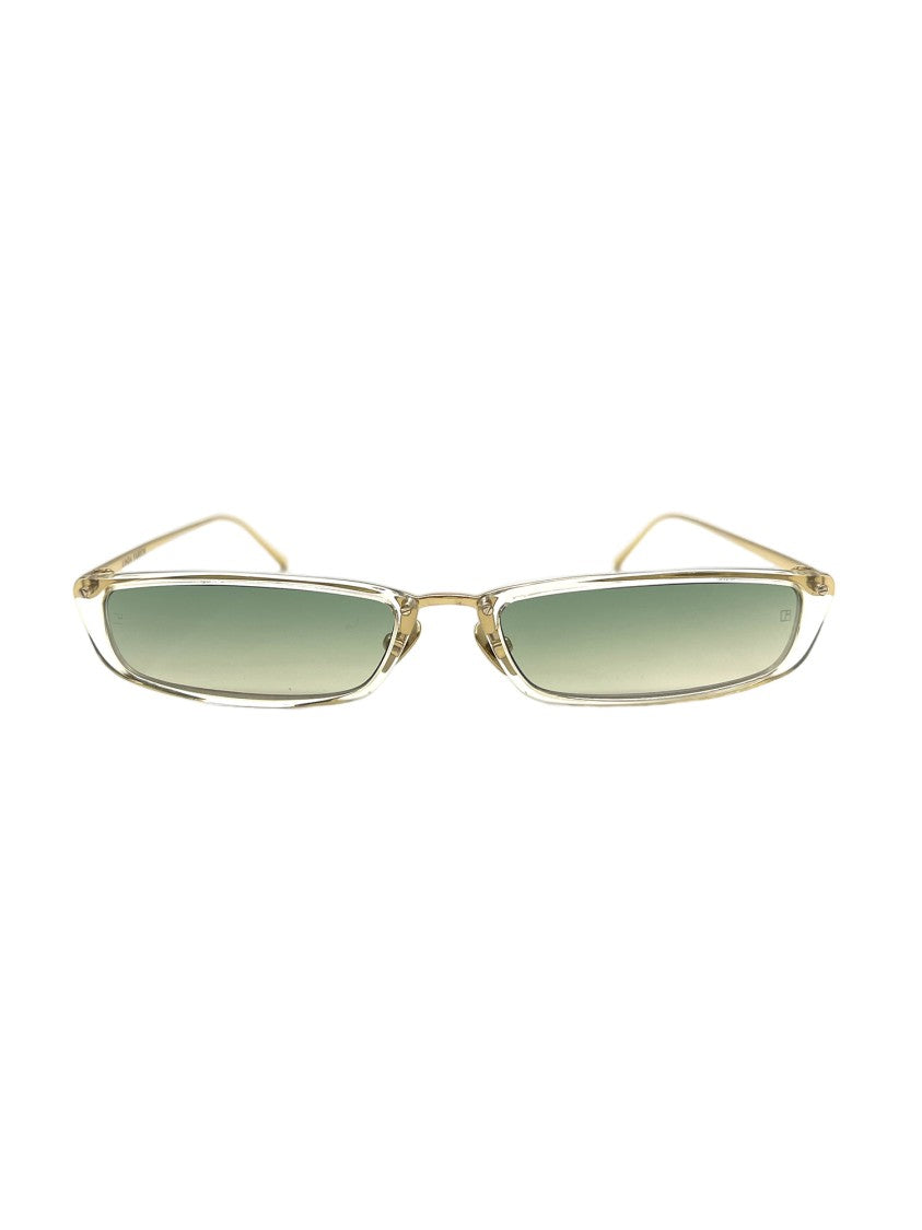 Linda Farrow Green Acetate Celluloid International Fit Sunglasses