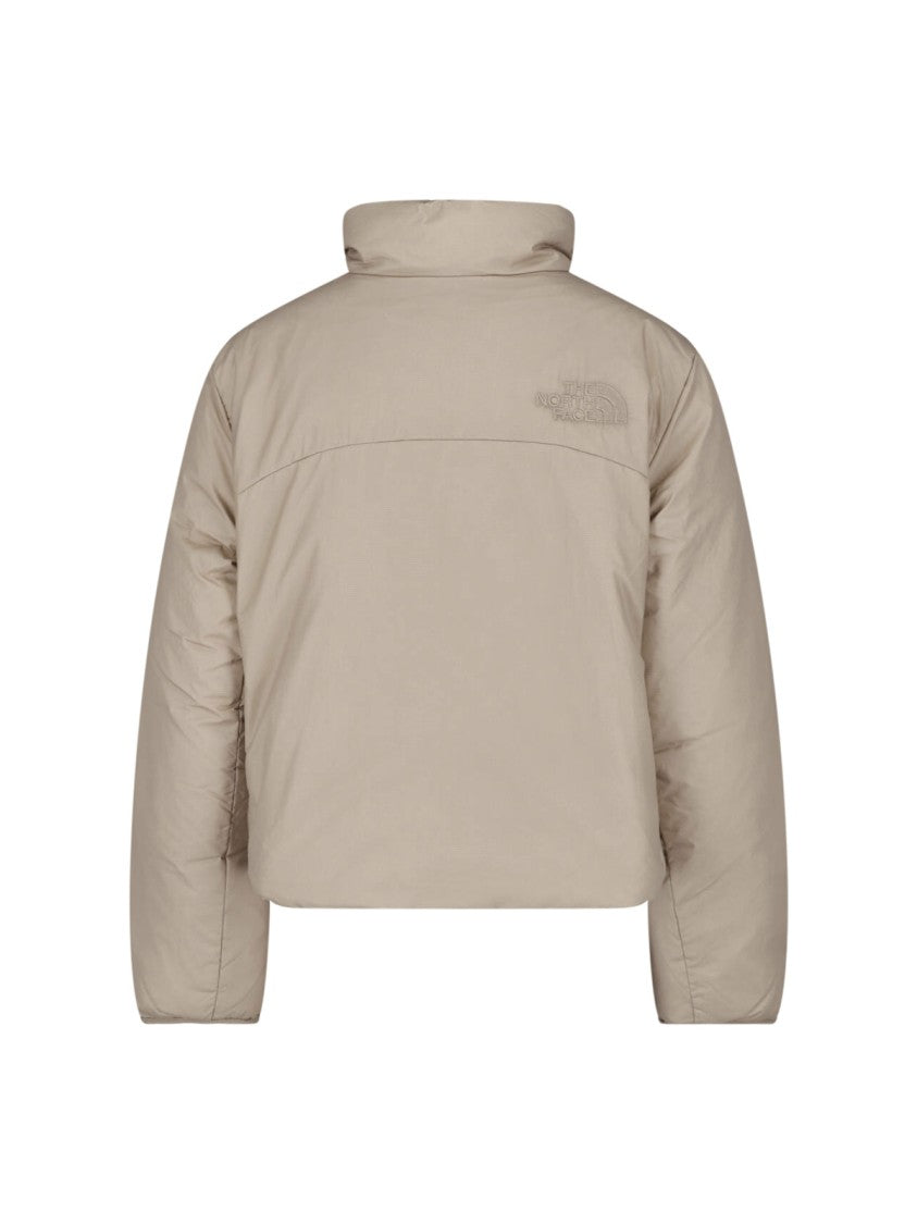 The North Face Brown Pertex Nuptse High-Collar Down Jacket