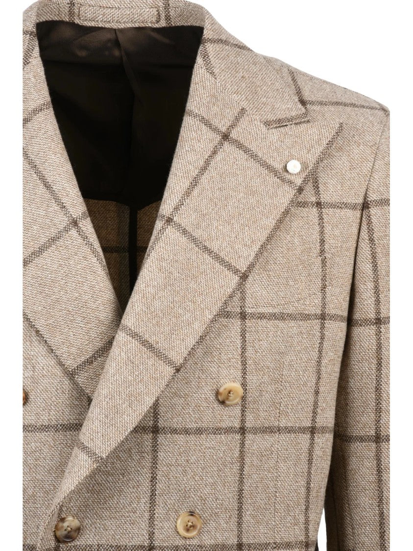 Luigi Bianchi Double-Breasted Jacket In Virgin Wool And Cashmere Blend