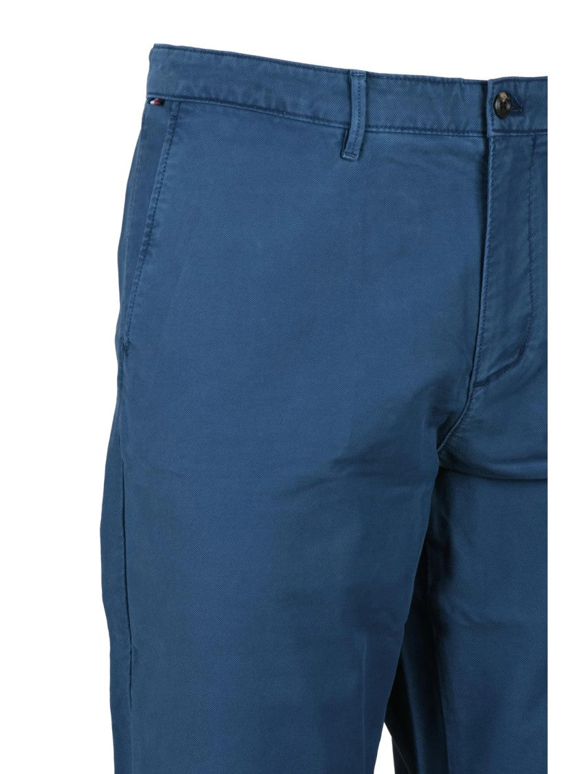Tommy Hilfiger Relaxed Tapered Cotton-Elastane Trousers With Zip Closure