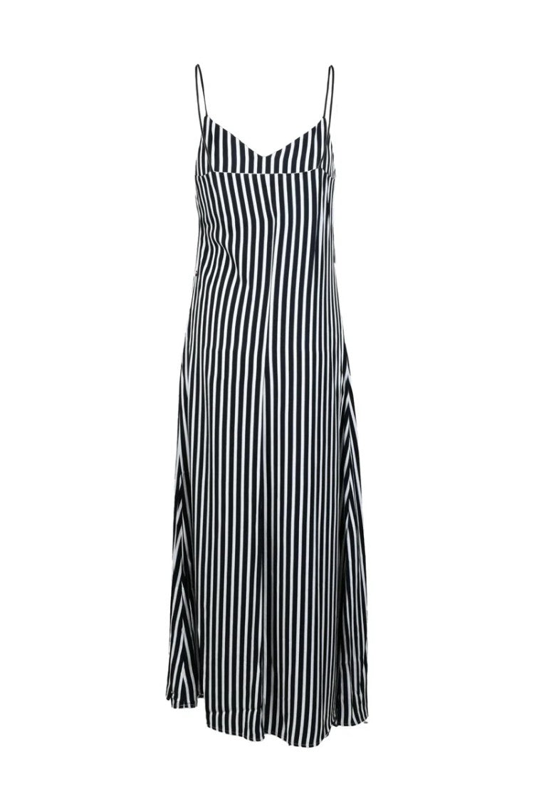 Tommy Hilfiger Black/White Long Satin Dress