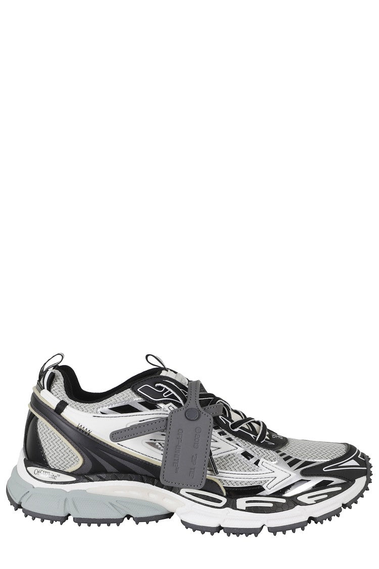 Off-White Gray-Black Be Right Back Mesh Leather Low-Top Sneakers